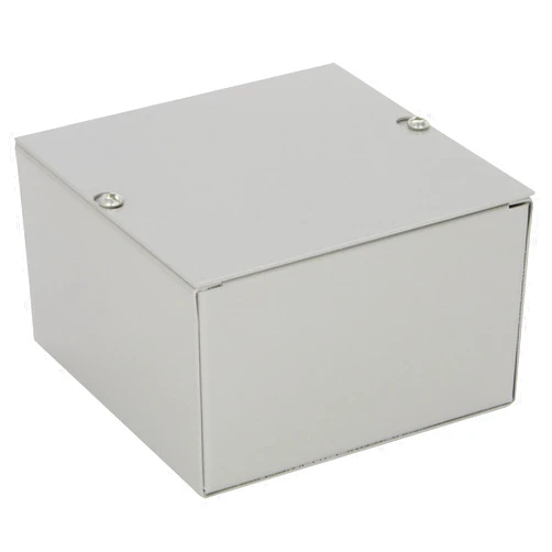 BUD Industries JB-3945 Steel NEMA 1 Sheet Metal Junction Box 6 L x 6 W x 3.5 D, Gray