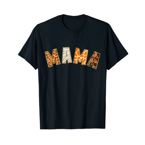 Children Off to the Zoo day trip vacation at zoo Mama Animal Print Leopard Cheetah Graphic Tee T-Shirt