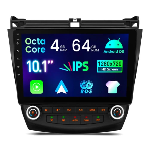 XTRONS Android 14 Car Stereo for Honda Accord 7th 2003 2004 2005 2006 2007, 10.1 Inch Touch Screen Car Radio GPS Navigation Bluetooth Built-in DSP Head Unit Wireless CarPlay Android Auto (4+64GB)
