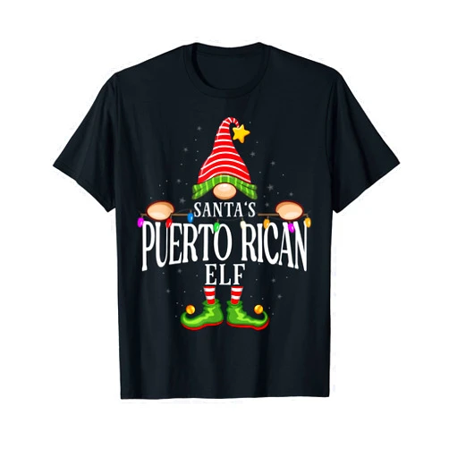 99 Gifts Matching Xmas Elf Christmas Pajama Santa's Puerto Rican Christmas Group Family Pajama T-Shirt