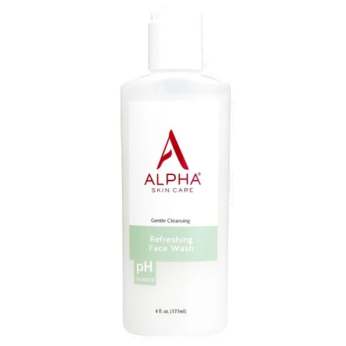 Alpha Skin Care Refreshing Face Wash | Anti-Aging Formula | Citric Alpha Hydroxy Acid (AHA) | Gently Cleanses, Purifies, Tones & Restores Ideal PH | For All Skin Types | 6 Fl Oz