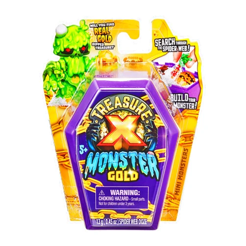 Oonies Treasure X Monster Gold Mini Monsters with Spider Web Ooze