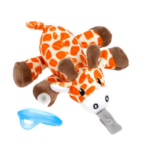 Nuby Calming Natural Flex Snuggleez Pacifier with Plush Combo Set for Cuddling with Comfort, Giraffe