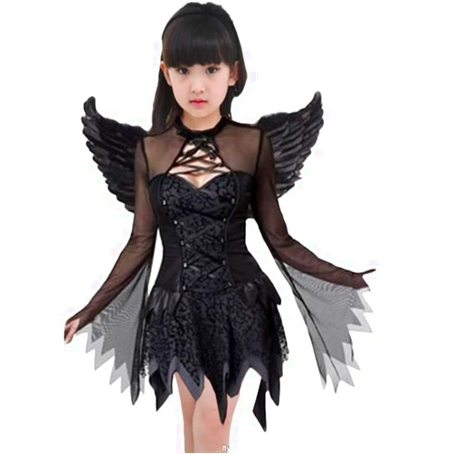Hotcostyle Halloween Cosplay Angel Dress Princess Dress With wings and Halo for Girls 3pcs