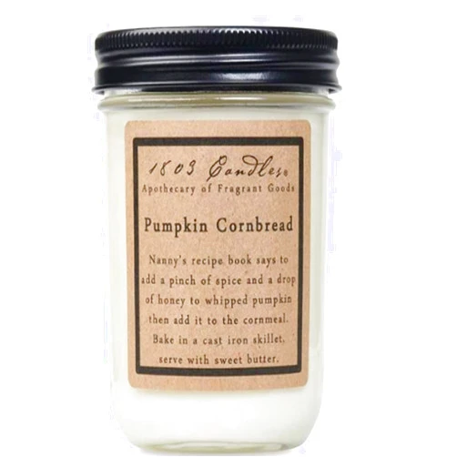 1803 Candles - 14 oz. Jar Soy Candles - (Pumpkin Cornbread)