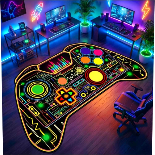 FJKJHKGJ Gaming Area Rugs for Boys 5x7 Feet - Game Room Decor Rug Gamer Rug Teen Bedroom Carpet Gaming Floor Mat Bedroom Decor for Boys Kids Teen