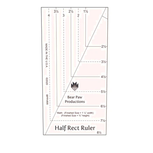 Bear Paw Productions Half Rect Ruler Templates-Acrylic, None