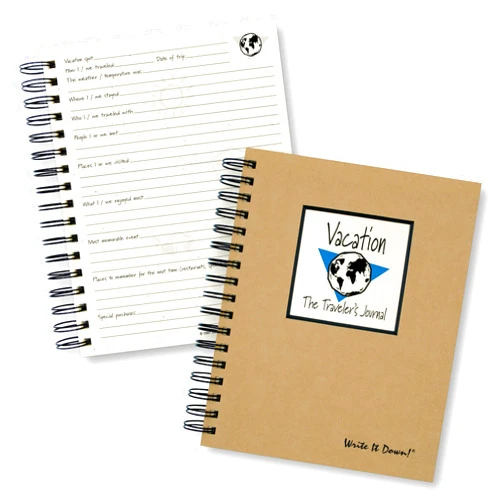 Write it Down series by Journals Unlimited, Guided Journal, Vacation, The Traveler's Journal, Full-size 7.5