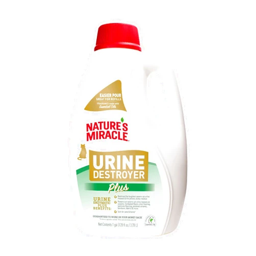 Nature's Miracle Urine Destroyer Plus for Cats, Enzymatic Formula for Severe Cat Urine Stains, 1 Gal