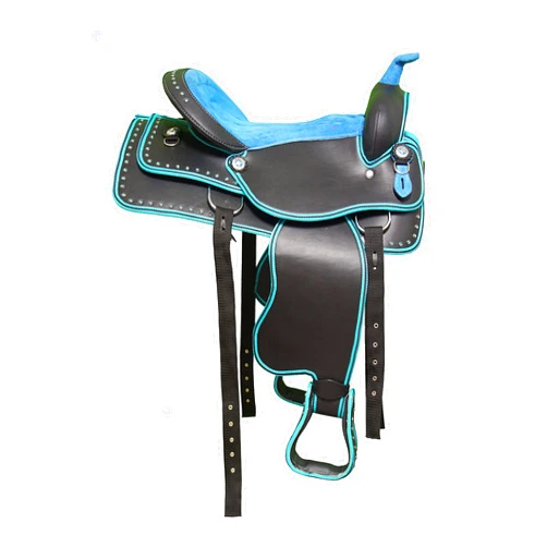 Y&Z Enterprises Western Barrel Racing Horse Saddle Synthetic with Tack Set (Headstall Breastplate Rein) and Saddle Pad Available Seat Size 12