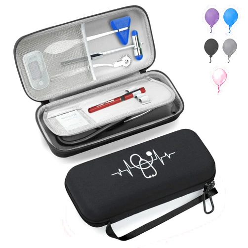 MOSLA Stethoscope Case fits 3M Littmann Classic III/Lightweight II S.E. Cardiology IV & Cardiology IV Stethoscope, Gift for Nurse, Carrying Storage Bag with Partition (Nylon Black)