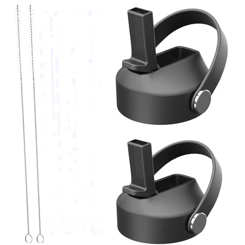 Hydroyota 2 Pack Straw lid for Hydroflask Wide Mouth Water Bottle,Flex Straw Lid Compatible with Hydro Flask 12 16 18 20 32 40 64 oz,Sports Straw Cap Flip Top Lid Water Bottle Lid Accessories