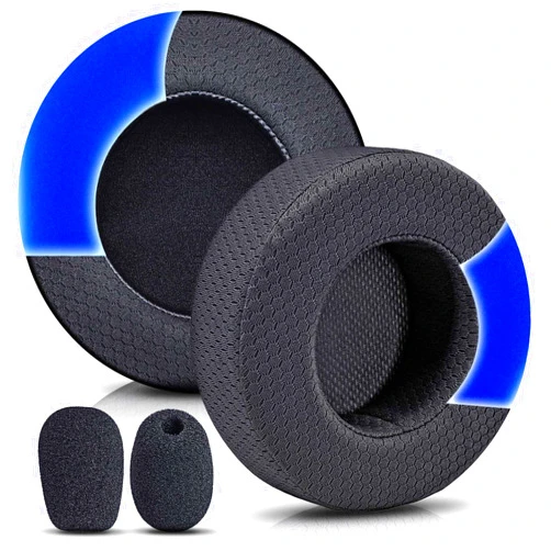 TRANSTEK Virtuoso XT Thicker Upgrade Cooling Gel Earpads - Compatible with Virtuoso RGB Wireless, SE, XT Headsets - Replacement Ear Cushion with Microphone Foam (Black, Breathable Mesh)
