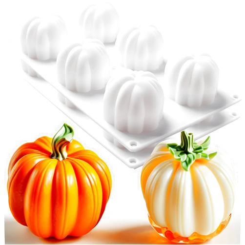 YMMLLP 2Pcs 3D Pumpkin Silicone Molds Pumpkin Cake Mold Silicone Halloween Thanksgiving Theme Molds Baking 3D Autumn Harvest Theme Pumpkins Silicone Mould for Making Mousse Cupcake Jelly Pastry Soap Candle