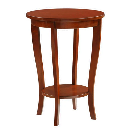 Convenience Concepts American Heritage Round End Table with Shelf, Espresso