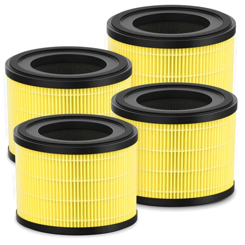 VALZONE 4 Pack AP-S0610L HEPA Replacement Filter Compatible With MOOKA AP-S0610L Purifier，3-IN-1 H13 True Hepa & High-Efficiency Activated Carbon for smoke, odor, dander, etc