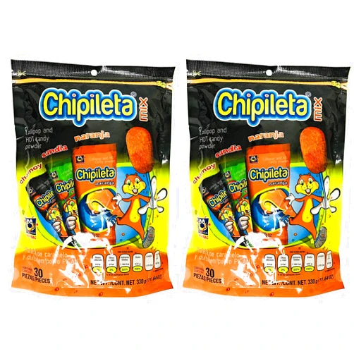 Chipileta Mix Lollipop and hot candy powder Pack of 2