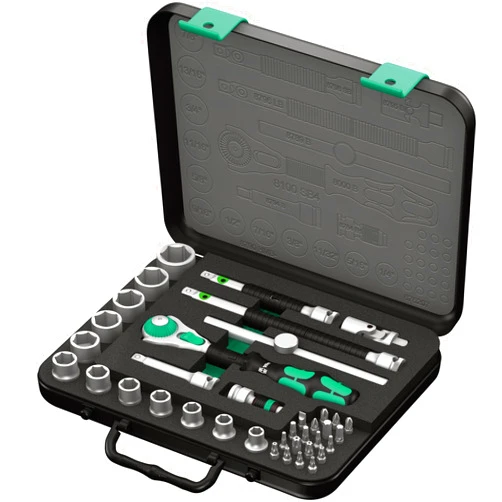 Wera - 5003596001 Zyklop 8100 SB 4 3/8-Inch SAE Ratchet Set, 38-Piece