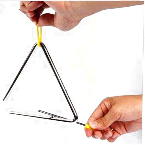 Aliotech Superior Sound Quality Musical Steel Triangle Percussion Instrument With Striker (4 Inch)