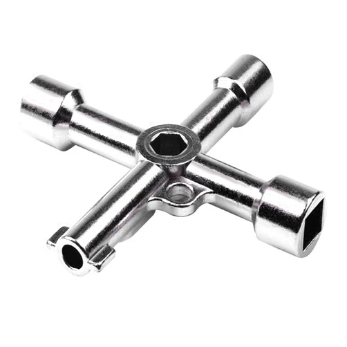 ATOPLEE Electrical Cabinet Key, 4 Way Utilities Key,Triangle/Square/Panel Cross Key for Faucet,Gas Meter,Valve,Spigots,Electrical Cabinet Opening
