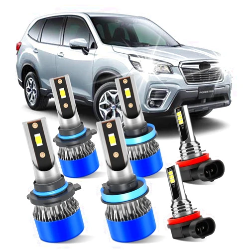 Generic Fit For Subaru Forester 2014-2018 LED Light Bulb Combo, 9005 High Beam H11 Low Beam, H11 Fog lights,500% Brightness, Easy to Install,6000K White,Plug and Play,Pack of 6