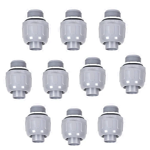 Yolleach 3/4 Liquid Tight Connector, Yolleach Flexible Nonmetallic Electrical Conduit Connector, Straight PVC Conduit Connector, UL Listed (10)