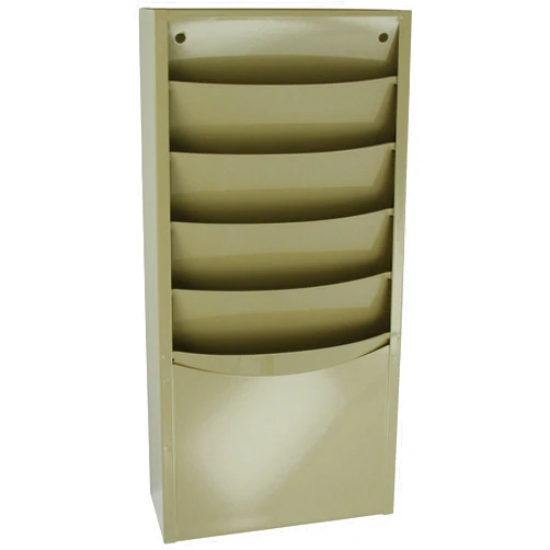Durham 403-75 Tan Cold Rolled Steel 5 Contour Pocket Vertical Literature Rack, 9-3/4