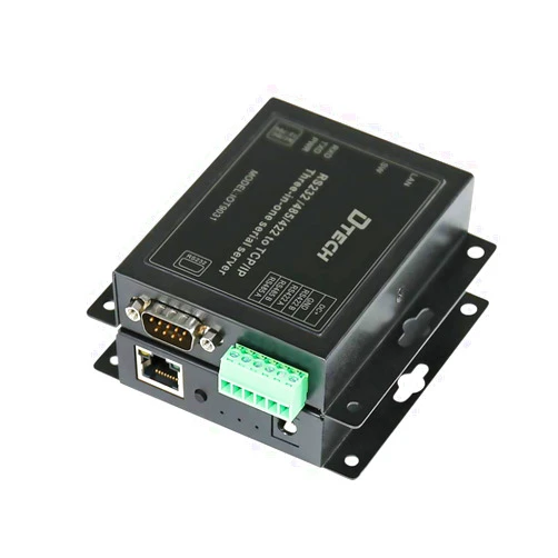 DTECH Serial to Ethernet Converter Adapter RS232 RS422 RS485 to TCP IP Device Server Supports DHCP DNS Modbus RTU/TCP 10/100M Power Over Ethernet POE