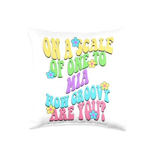 MIA Name Gift Groovy Outfits For Women MIA Personalized Name Cute Retro Girls Groovy Birthday Throw Pillow, 16x16, Multicolor