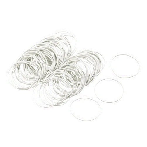 MECCANIXITY 100 Pack Rubber Band Stretchable Rubber Elastic Band White 32mm x 1mm Hair Rubber Bands for Home Office