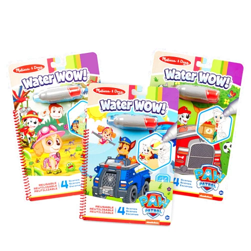 Melissa & Doug Water Wow! - Skye, Chase, Marshall Water Reveal Travel Activity Pads - PAW Patrol-Themed Reusable No-Mess for Kids (Pack of 3)