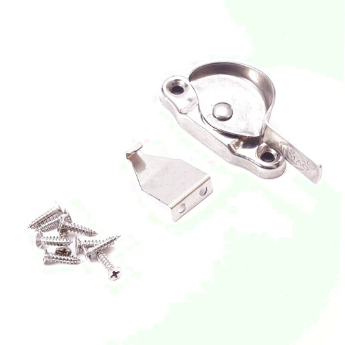 MroMax Window Sash Lock Stainless Steel Chrome Finish Spring-Acted Right Left Hand Silver Tone 1 Pair