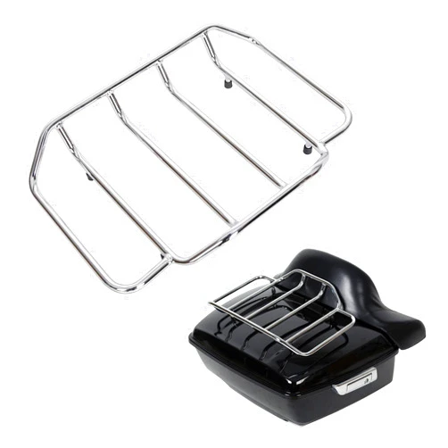 ECOTRIC Tour Pack Luggage Rack Trunk Top Rack Rail Compatible with Harley Davidson Touring 1984-2024 Road Glide Road King Street Glide CVO Replacement for 53665-87 Fit for King Chopped Razor Tour Pak