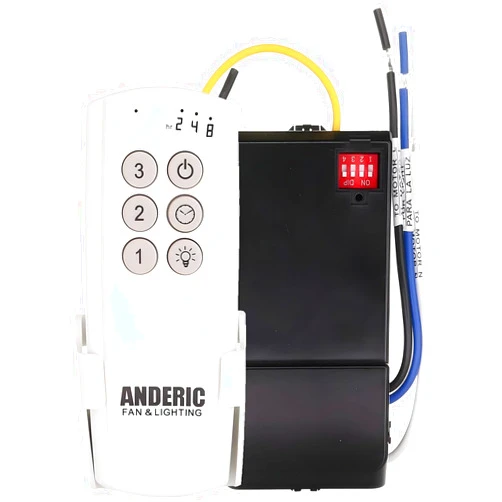 Anderic Ceiling Fan Remote Control Kit Universal for 3-Speed Fans with Fan Timer and Light Control 3-Speeds, Compact Receiver 63T-AC83T-KIT