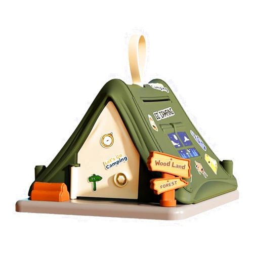 BCIULASL Piggy Bank, Cute Tent Coin Money Bank, Unbreakable Plastic Money Bank, Creative Piggy Banks Toy with Keys, Stickers, for Kids Girls Boys Home Decoration (Green)