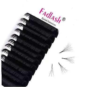 FADLASH Easy Fan Volume Lash Extension Supplies Rapid Blooming C/D Curl 15-20mm Volume Fans 0.05mm Easy Fan 4D 5D 6D 10D 20D Lash Extensions (0.05-C, 15-20mm Mix) 0.05-C 15-20 mm