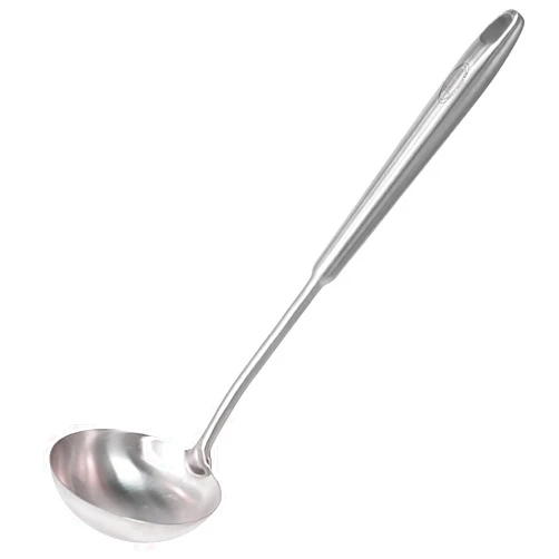 Newness Focus on Stainless Steel Newness Soup Ladle, [Rustproof, Heat Resistance, Integral Forming] Resilient 304 Stainless Steel Soup Spoon with Vacuum Ergonomic Round Handle, Cooking Spoon for Kitchen, 13.7 Inches