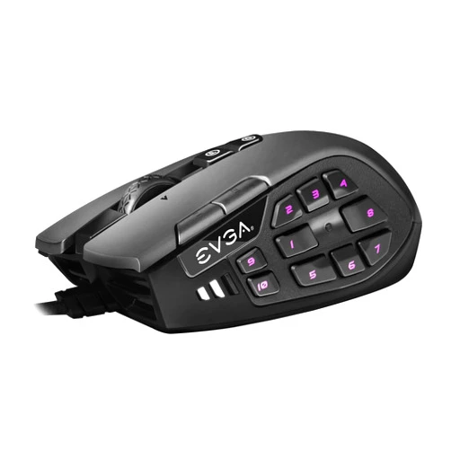 EVGA X15 MMO Gaming Mouse, 8k, Wired, Black, Customizable, 16,000 DPI, 5 Profiles, 20 Buttons, Ergonomic 904-W1-15BK-KR