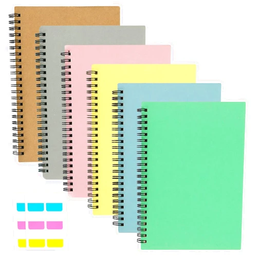 EOOUT 6Pcs Spiral Notebooks for Work, 8.3 x 5.9in A5 Lined Notebooks Bulk, 160 Pages 80 Sheets Notebook Journal for School, Office, Business(Paper Covers)