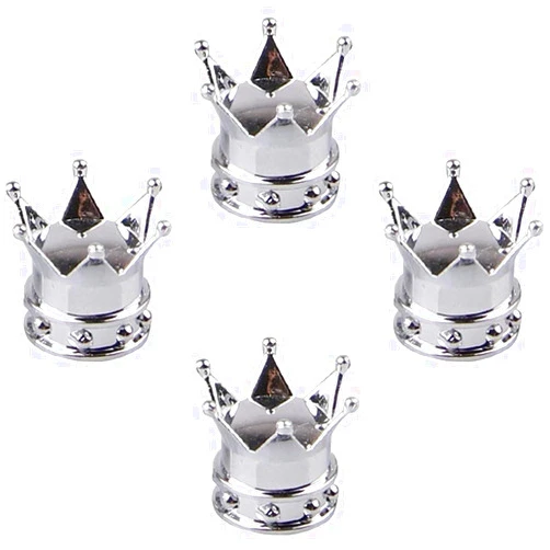 Lipfer 4pcs/Set Universal Crown Style Car Tire Air Tires Stem Caps Auto Wheel Stem Air Dust Covers Motorcycle Car Accessories