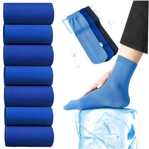 Svlftecon 7/14 Pack Unisex Silk Sheer Crew Socks Ultra Thin Breathable Dress Socks Athletic Socks for Men Women
