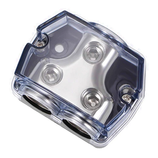 uxcell 2 Way Power Distribution Block 0 Gauge in 0 Gauge Out Power Ground Distributor for Splitter