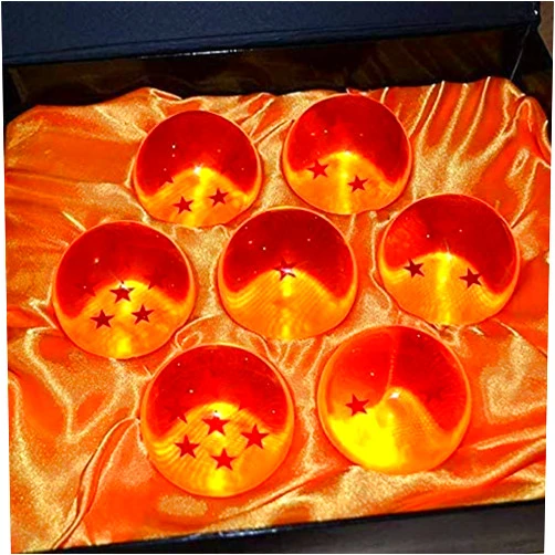 BAODELI 7pcs 76MM Large Crystal Acrylic Resin Glass Ball with Gift Box Dragon Transparent Play Balls