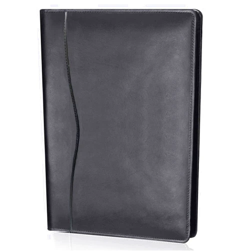 Generic Leather Portfolio Folder Padfolio, Business Padfolio Organizer Document Planner Portfolio Binder Storage Pocket for Legal Pad Holder Paperwork Phone Men Women (Black)