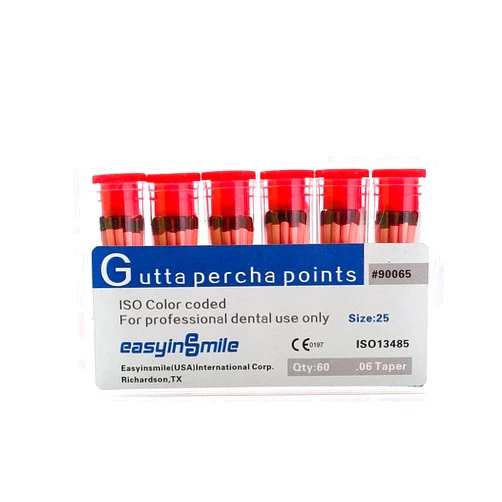 DENTIMICA Dental Gutta Percha Points .02/ .04/.06 Taper Assorted for Endo Endodontics Root Canal (.06 Taper, 25)