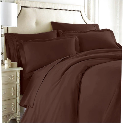 Nestl Duvet Cover Set Brown - Double Brushed Microfiber 1800 Bedding Collection with Extra Pillowcases - Wrinkle, Fade, Stain Resistant - 5 Piece (Full/Queen)