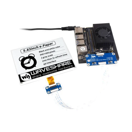 waveshare 5.83inch E-Paper E-Ink Display HAT Compatible with Raspberry Pi 4B/3B+/3B/2B/B+/A+/Zero/Zero W/WH/Zero 2W Series Boards 648×480 Pixels Black/White Dual-Color SPI Interface
