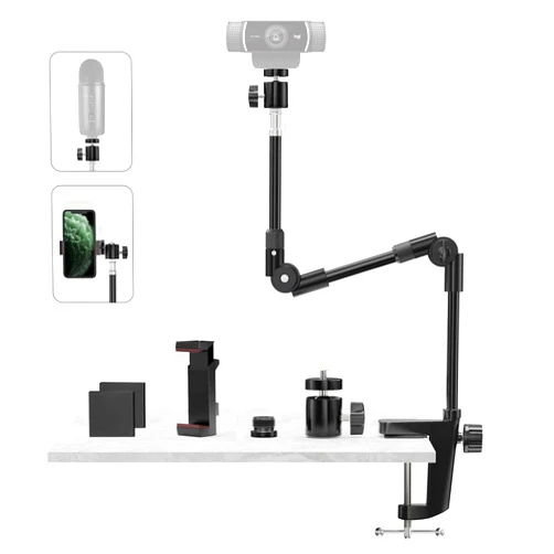 KDD Webcam Stand Camera Mount with Phone Holder & 5/8