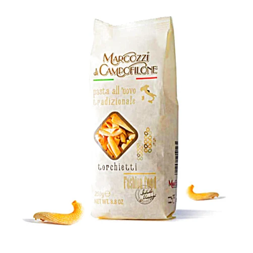 Antica Pasta di Campofilone Campofilone Italian Torchietti Egg Pasta | Marcozzi di Campofilone Traditional Dried Egg Pasta Imported from Italy | 8.8oz (250g) | (Pack of 3)
