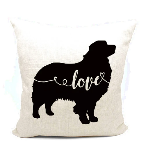 Mancheng-zi Australian Shepherd Pillow Covers 18x18, Australian Shepherd Gifts,Australian Shepherd Decor, Linen Cushion Cover for Living Room